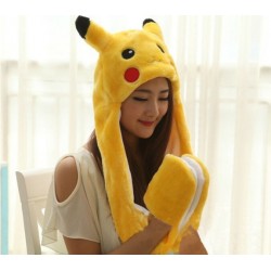Pikachu gorro 3 en 1 (Gorro, guantes y bufanda)