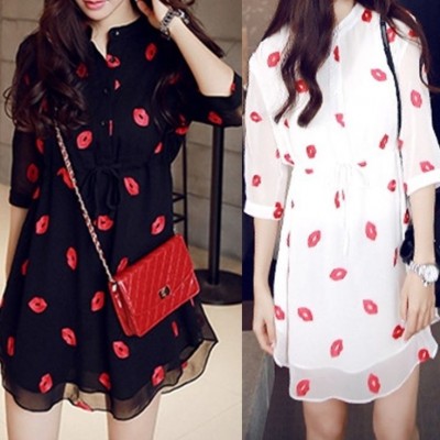 Vestido Labios Rojos